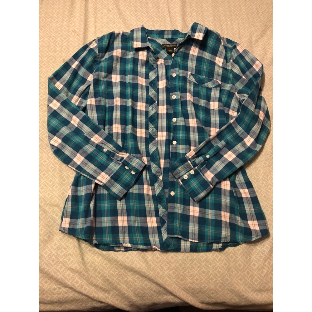 Eddie Bauer blue flannel shirt size XL